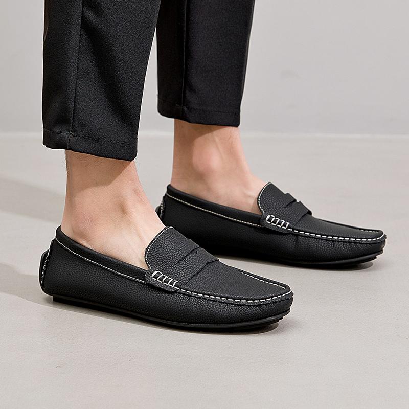 Lightweight Large Size Loafers Men Casual Shoes Handmade Leather Male Slip On Flats Man Moccasins Luxury Mens Driving Shoes 2025