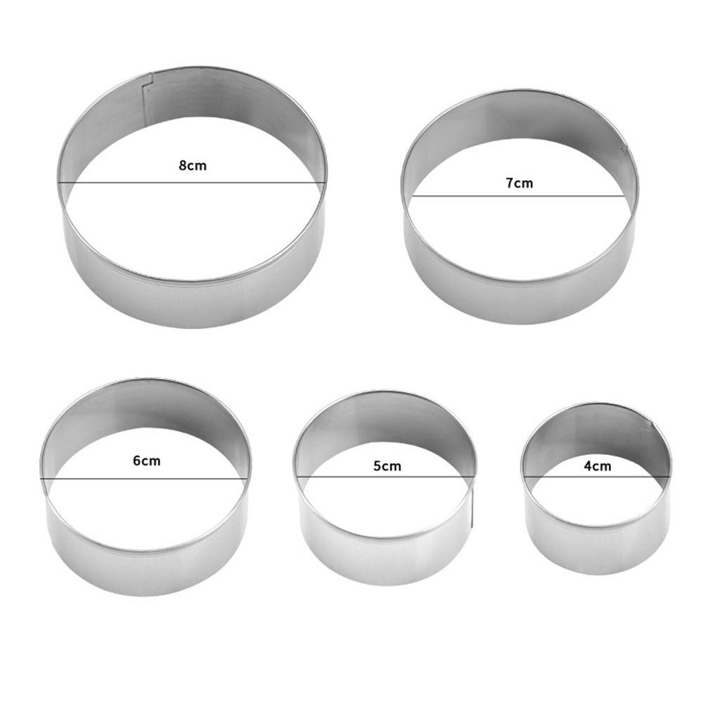 5 Stück/Set Edelstahl Kuchenringform DIY Keks Mousse Ausstecher Langlebig Hochzeitstorten Werkzeuge