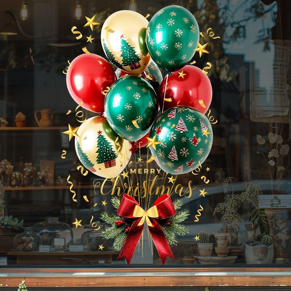 PVC Christmas Window Stickers Electrostatic Whole Sheet Christmas Window Decals Reusable Xmas Wall Sticker Glass Doors