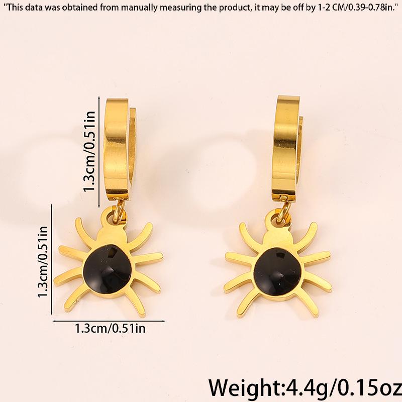 Titanium and Steel Earrings - Halloween Style Earrings - Pumpkin Head Witch-style Vintage Earrings