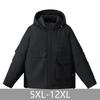 Taglie Forti 5XL-12XL Moda Inverno Cappotto da Uomo con Cappuccio Impermeabile Casual Largo Caldo Oversize Soprabito Giubbotti da Uomo