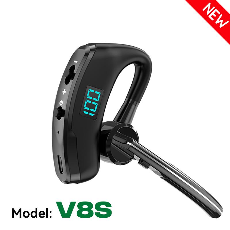 

НОВЫЕ Bluetooth-наушники V8S со светодиодным дисплеем питания, беспроводные наушники, голосовое управление, входящие звонки с микрофоном HD, 30 часов прослушивания музыки