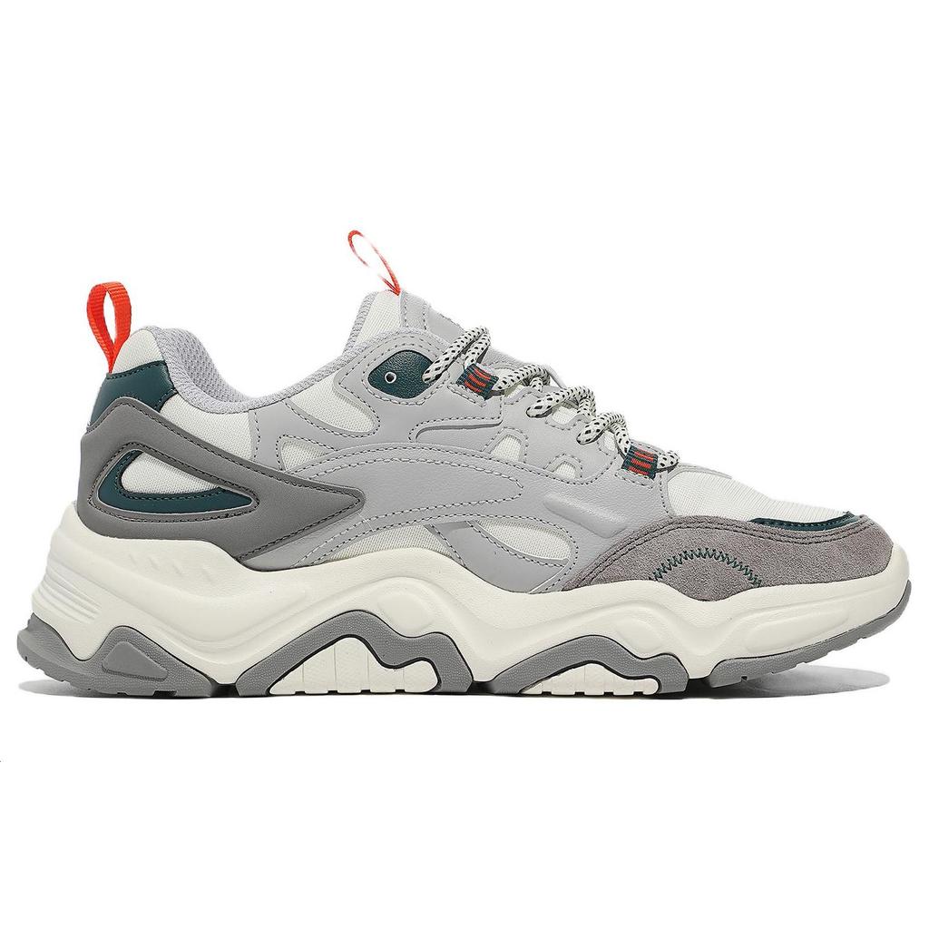 FILA Tiny Rumble Series Fabric Leather Sports Fashion Low-Top Casual Shoes Unisex Casual Shoes Light-Gray 1JM01825E_321