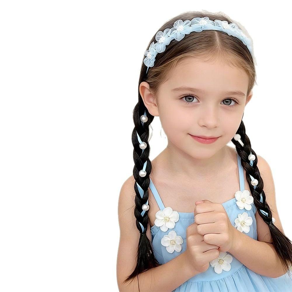 Boho Stil Geflochtenes Haarband Organza Spitze Haaraccessoires Süßes Mädchen Haar Stirnband Verkleiden