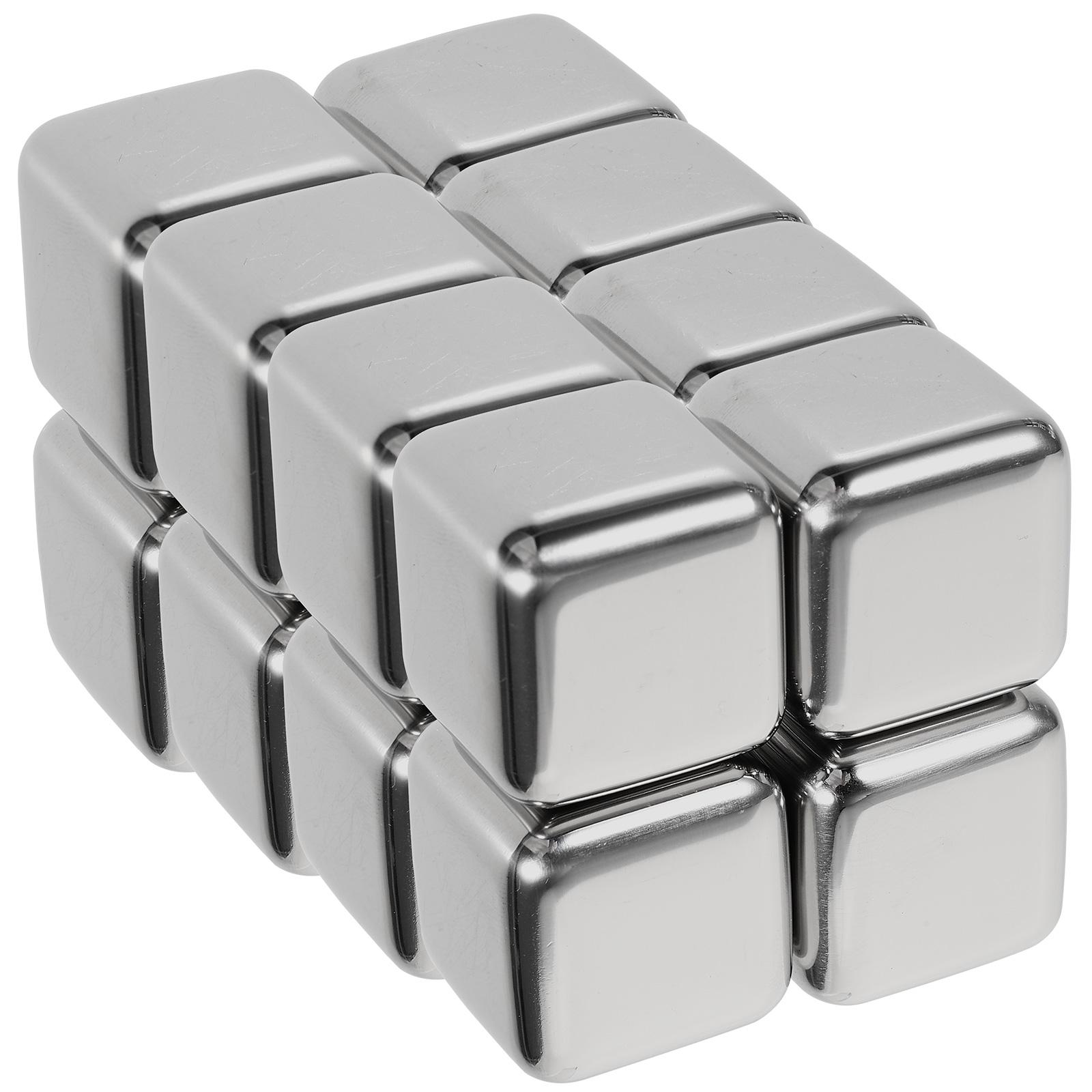 

12 Pcs Metal Ice Cubes Cooler Stones Whiskey Balls Practical Household Drinks 2.7X2.7cm срібний