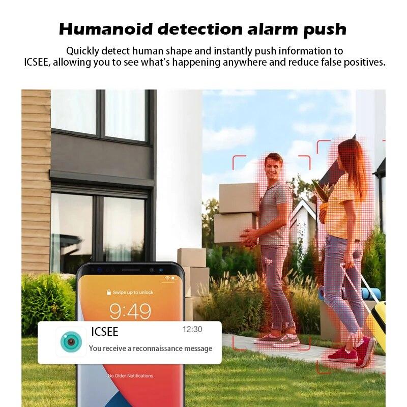 8MP Wifi-kamera PTZ utendørs nattsyn Dual Screen Human Detection 4MP sikkerhetsbeskyttelse CCTV-overvåking IP-kamera