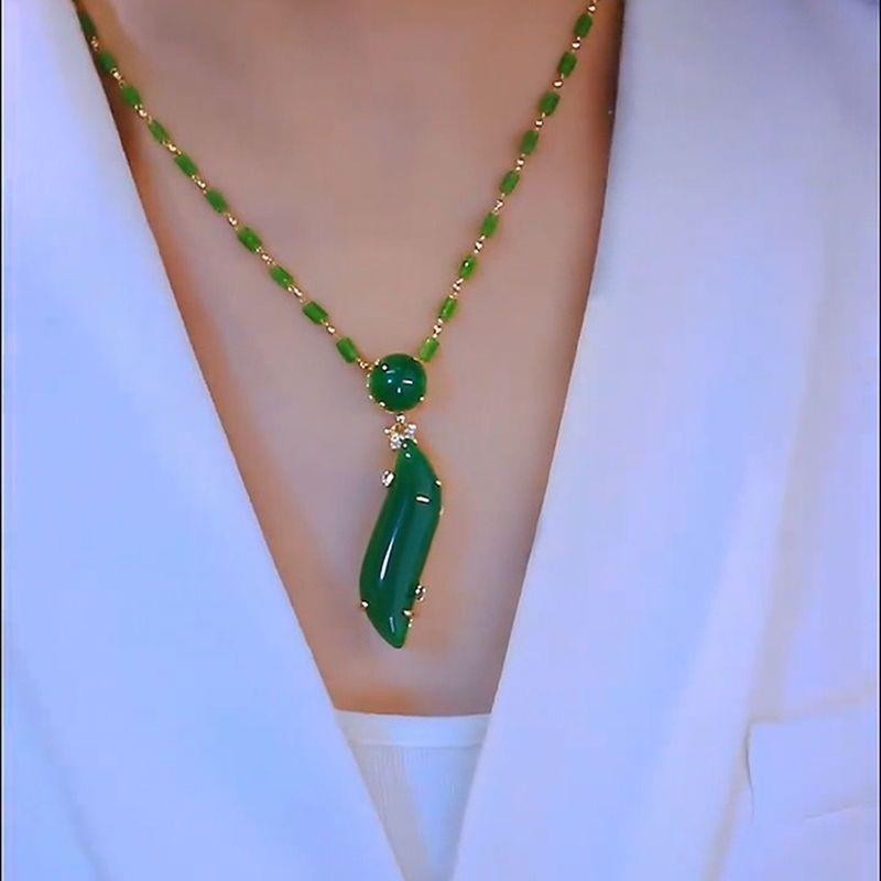 Elegante Collana da Vita in Giada [Regalo per Moglie/Fidanzata] - Dichiarazione di Moda Versatile