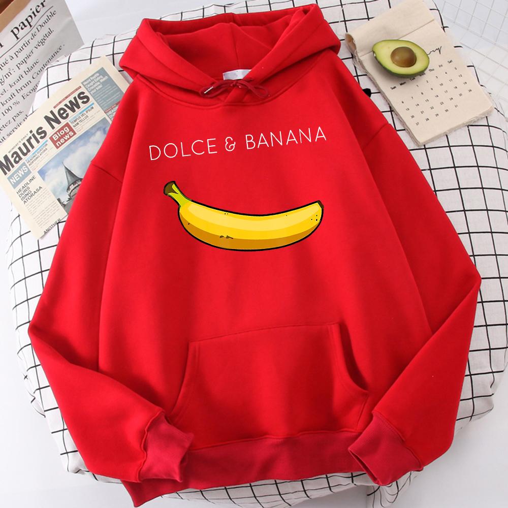 

Women Long Sleeve Hoodie Funny Dolce&Banana Printed Classic Quality Streetwear Vintage Fashion Clothes Creativity Outdoor Hoodies