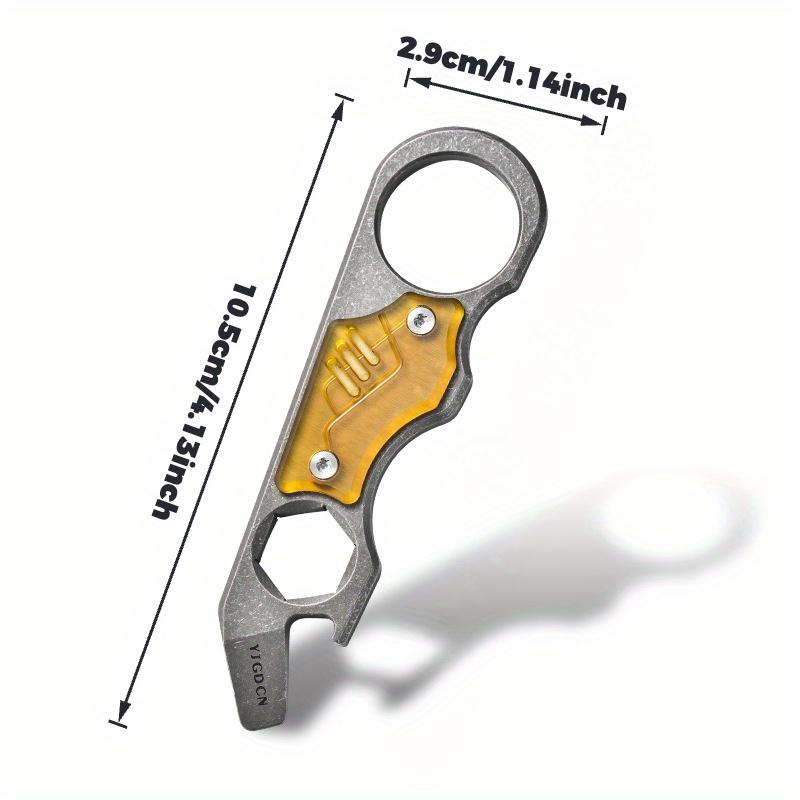 14 mm Titanlegering Multiverktyg Kofot, Flasköppnare, Skiftnyckel, Kompakt EDC Campingutrustning, Lättvikt, Hållbar Design, Campingtillbehör