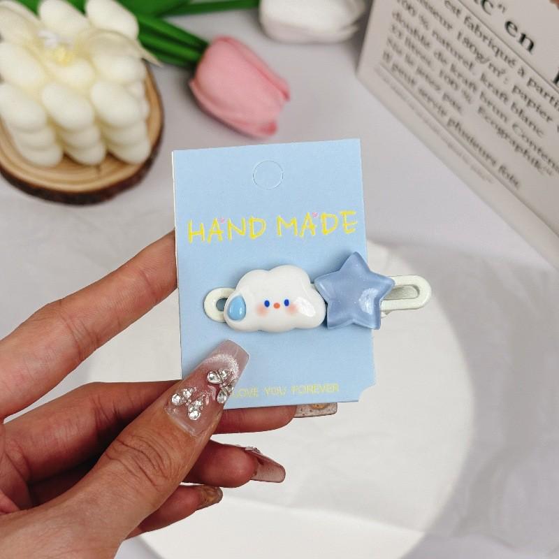 Kids  Cute Blue Bear Heart Hair Clip & Bow