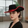 Felt Cavalier Top Hat Artificial Feather Flat Top Feather Stage Cap Retro Style Lightweight Masquerade Headwear Party