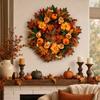 Artificial and Pumpkin Wreath for Thanksgiving Fall Door Decoration