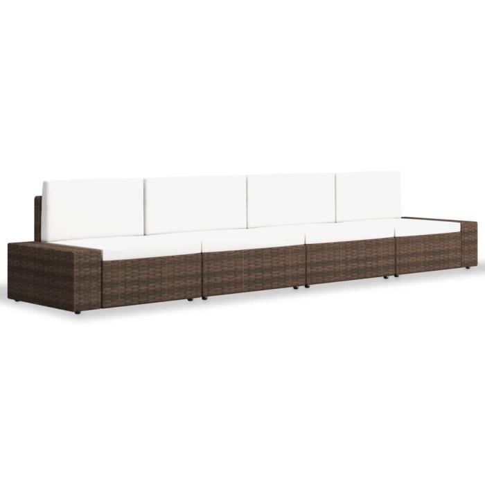 VidaXL Salon de jardin 4 pcs Résine tressée Marron