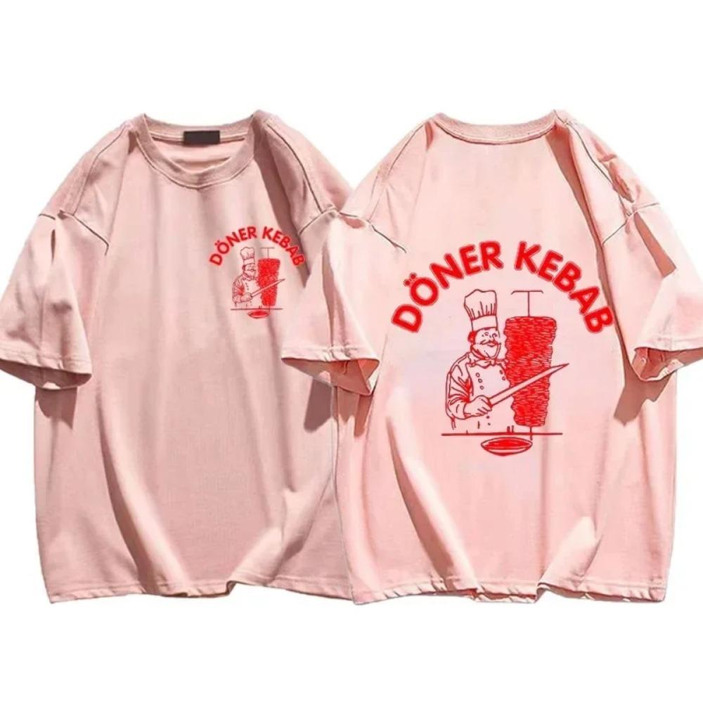 2023 New Men's Barbecue Shatters Printed T-shirt 100% Cotton High Quality Casual Fitness Fashion Comfortable Men's T-shirt