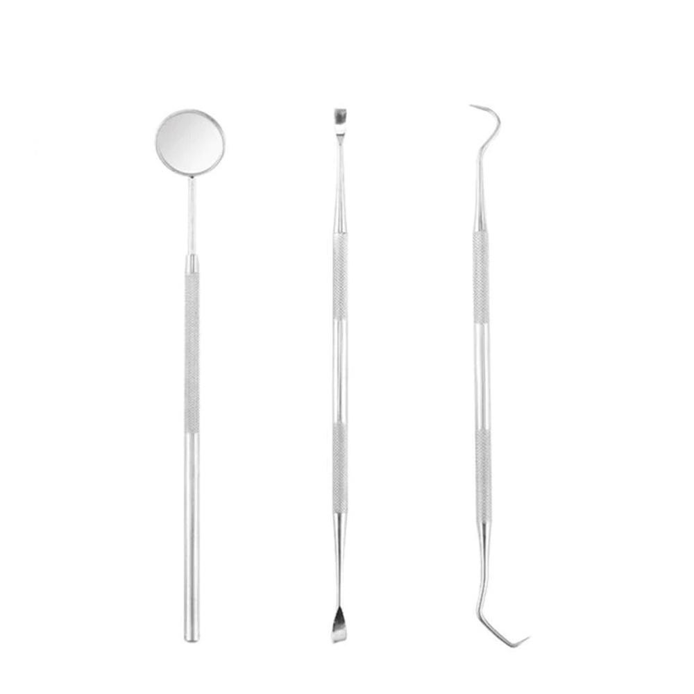 3PC Dental Tooth Cleaning Dentist Scraper Pick Tool Calculus Plaque Flos Remover