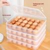 Clear Plastic Egg Storage Box with Lid Stackable Egg Organizer Tray for Fridge Kitchen Home Dorm Fresh Preservation