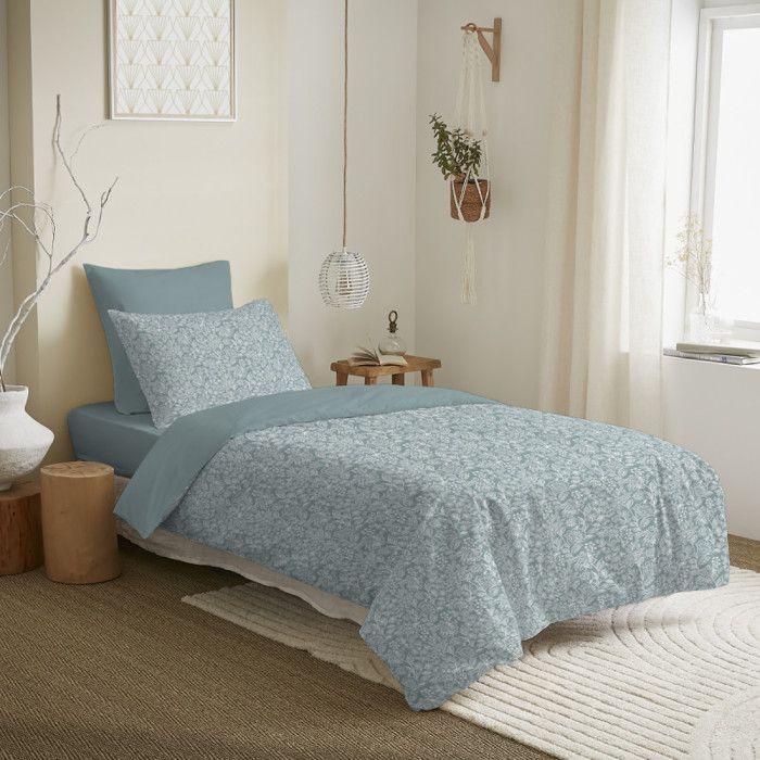 Complete Reversible Duvet Cover Pack for 90 X 190 Cm Bed Céleste Glacier