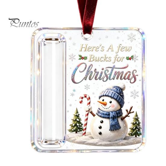 Transparent Acrylic Holiday Pendant Christmas Cash Gift Ornament, Clear Money Holder, Xmas Holder Ornament Tree Hanging Decoration, Funny Ways To for