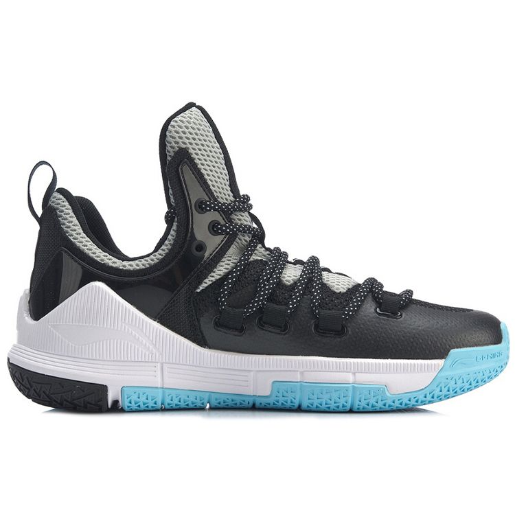 Li Ning Sixth Man 2019 Comfortable Low Top Basketball Shoes Men sneaker Black White ABAP017-1