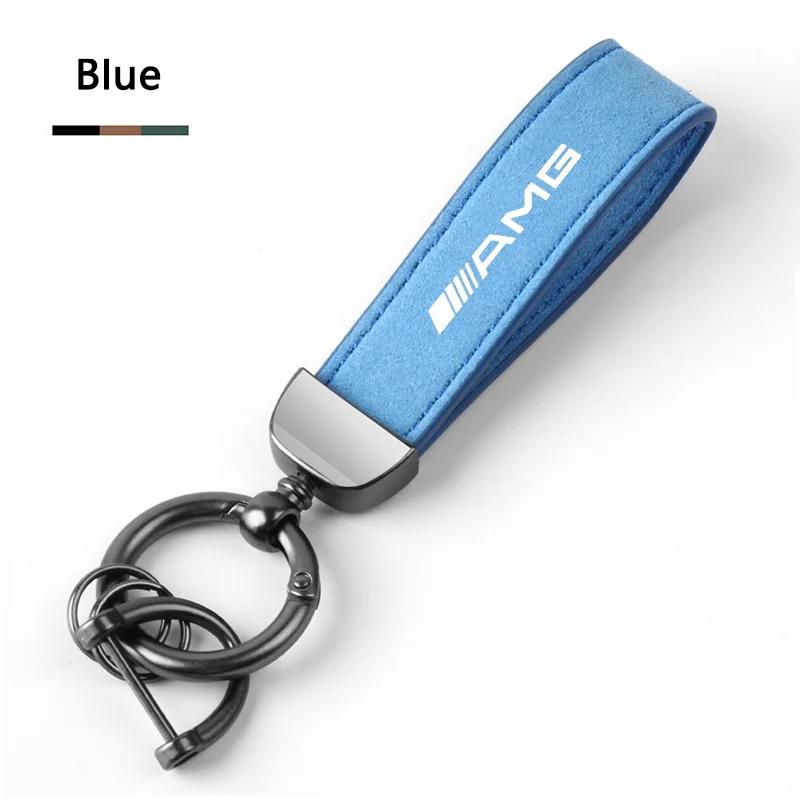 GLC GLB Leisure Leather Car Keychain Auto Keychain Car Styling Accessories For Mercedes Benz AMG W204 W205 W203 W211 W212 W213