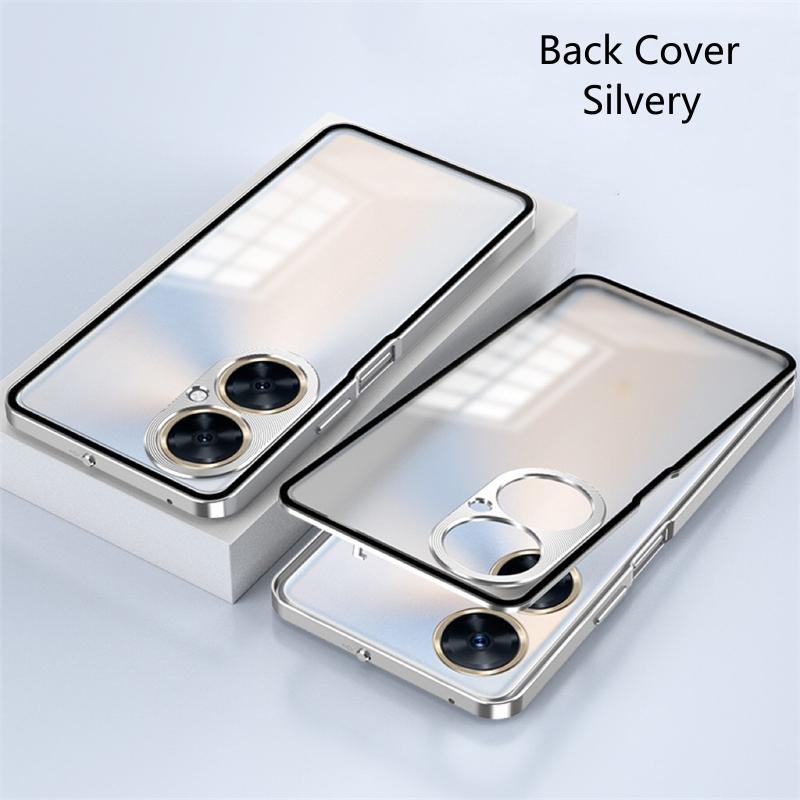 Aluminium Alloy Metal Frame Case For Huawei Nova 12 SE Case Matte Clear Phone Acrylic Back Cover For Nova12 SE Nova 11SE Bumper Huawei Nova 12 SE серебряный