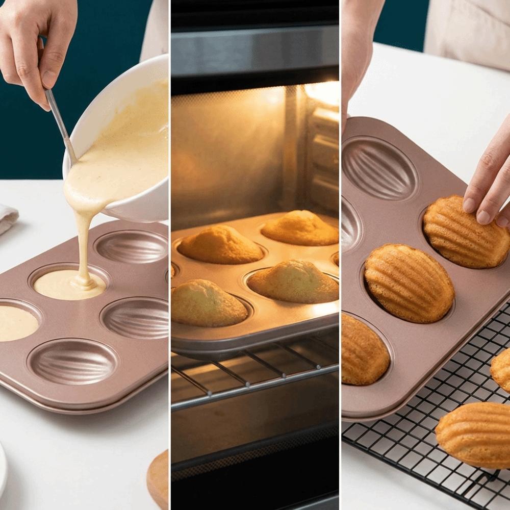Easy Release Olive-shaped Muffins Mold Carbon Steel Baking Pan Bakeware Dessert Mold DIY Dessert