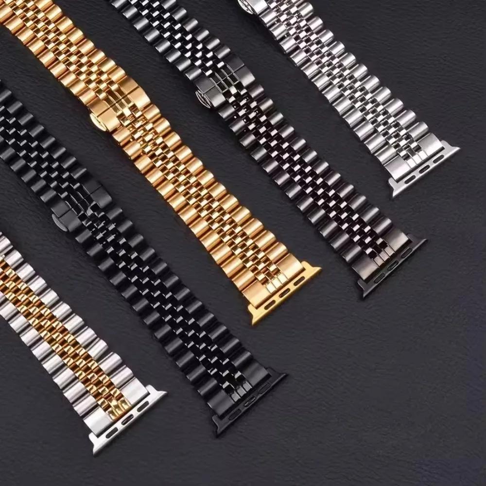Metal Strap For Apple Watch Ultra 3/2 49mm 11/10 42/46mm 9 8 7 45/41mm Stainless Steel Bracelet Wristband iwatch 6 5 SE3 44/40mm