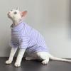 Weiche Sphynx Katze Kleidung Warmer Katze Gestreifter Jumpsuit Nacktkatze Kleidung Katzen Hoodie für Katzen Kätzchen