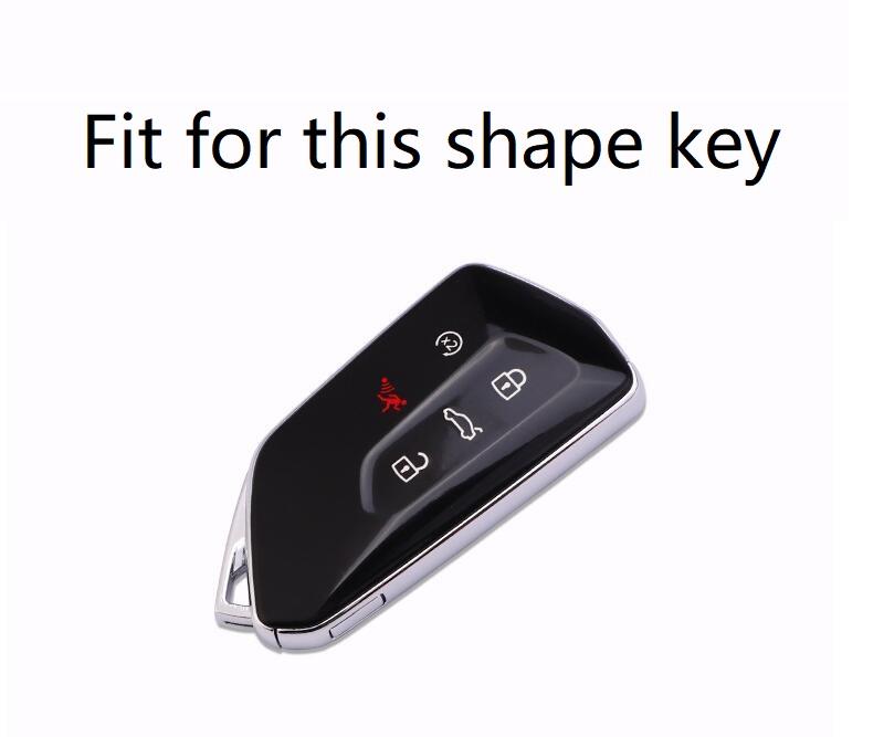 Styling Mouldings Car Aluminium Alloy+TPU Key Fob Cover Case For VW Volkswagen Golf 8 Mk8 New Skoda Octvia 3/4/5Buttons 2020 202