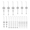 18 Pcs Crystal Christmas Ornaments for Tree Clear Acrylic Snowflake Icicle Hanging Ornaments with Drop Pendants for Winter Wonderland Chandelier