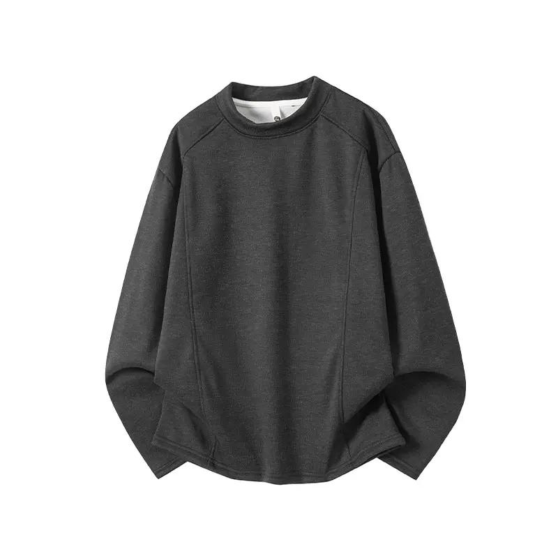 

2026 Spring Autumn Men Loose Hoodies Mens Heavyweight Oversize T-Shirt Man Streetwear Fashion Sweatshirt Male Fleece Pullover 4XL чорний