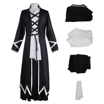 Adult Anime Black Robe Cloak Kurosaki Cosplay Costume Japanese Traditional Swordsman Halloween Costume Set