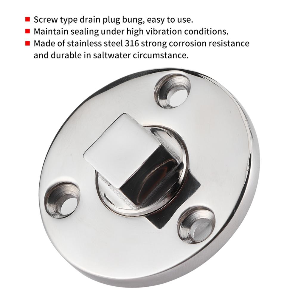 Screw Hole Design Boat Drain Plug Stainless Steel Garboard Drain Plug Boat Drain Bung For Yacht