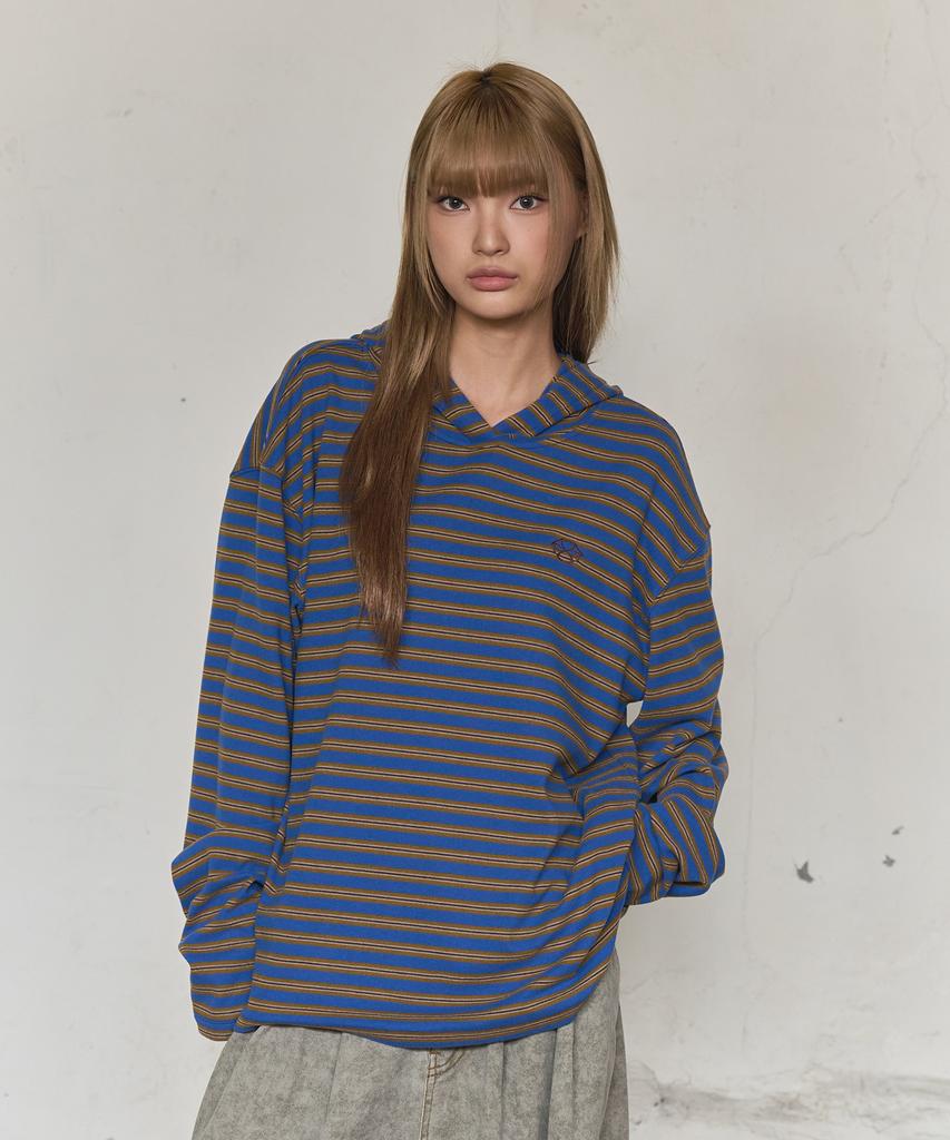 NONTYPE Multi Stripe Fleece Hoody (Blue)