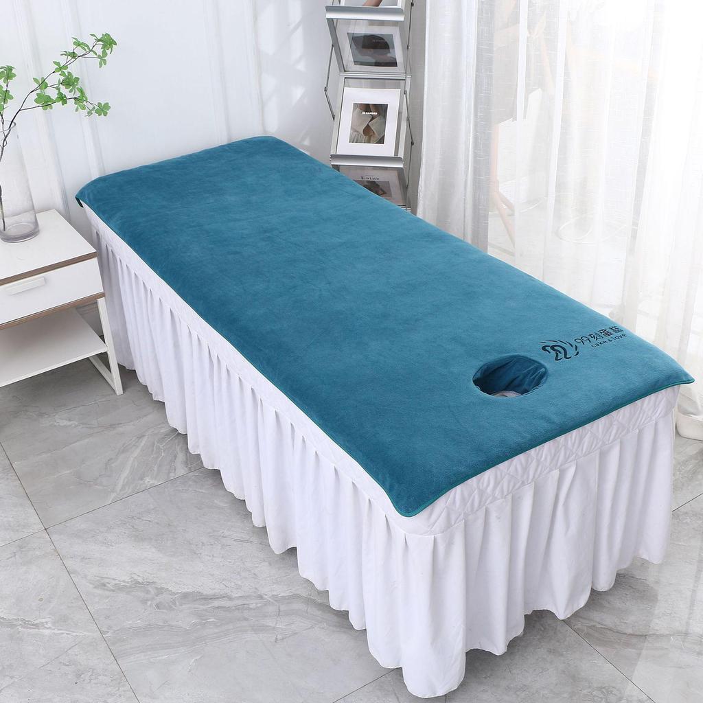 Thick Absorbent Beauty Salon Bath Towel Massage Bed Sheet with Hole, Logo-Ready, 80x190cm