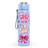 1PC Pink Cherry Blossom Flower Pattern Art 750ml Color Plastic Sports Water Bottle Leakproof Flip Straw Lid Suitable for Sports Office Home Use