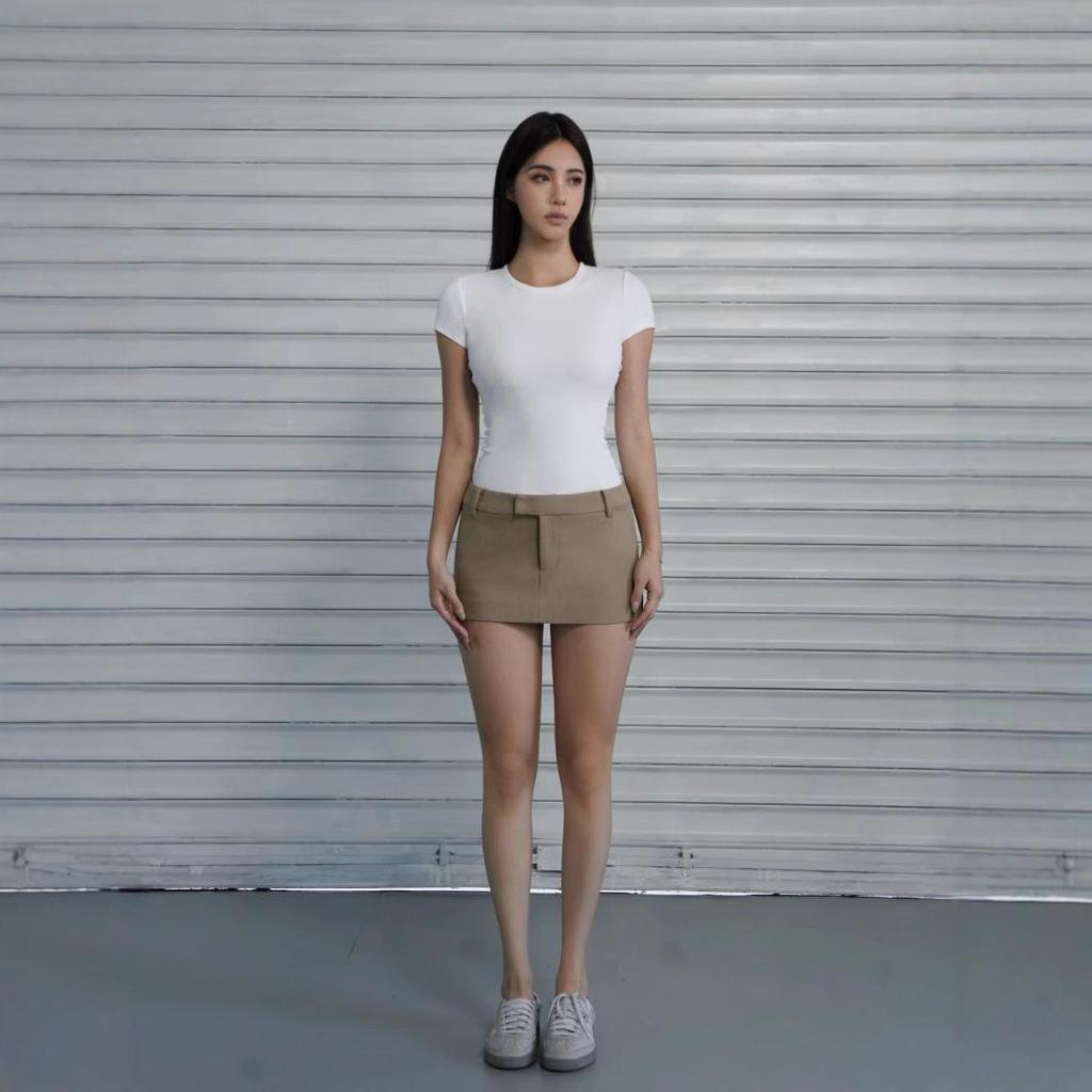 European & American Slim Fit High-Elastic Short-Sleeve T-Shirt: Breathable, Figure-Flattering, Petite Base Top