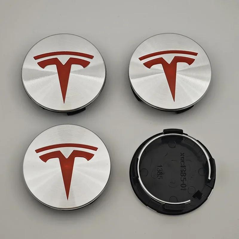 Car Sticker Tesla 56mm ABS Tesla Wheel Center Hub Cap Emblem Logo Car Rims Cover Hubcap For Tesla Model 3 Y X S Original Badge A