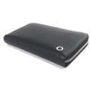 Great BVLGARI Purse Logo Metal Round Zip Long Wallet black leather mens Used