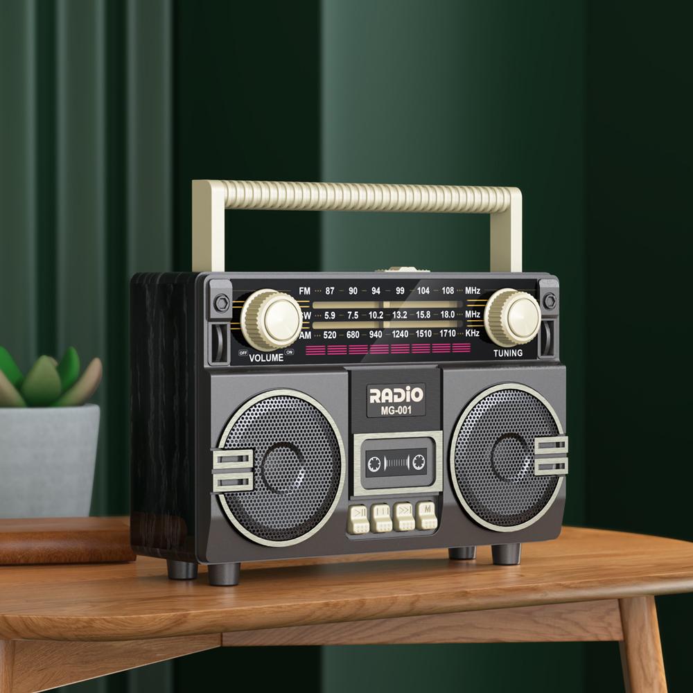 Retro Solární Rádio FM AM SW Přenosný Přijímač Bluetooth 5.3 Reproduktor MP3 Přehrávač Hudby Podpora USB TF Karta Nabíjení Typu C