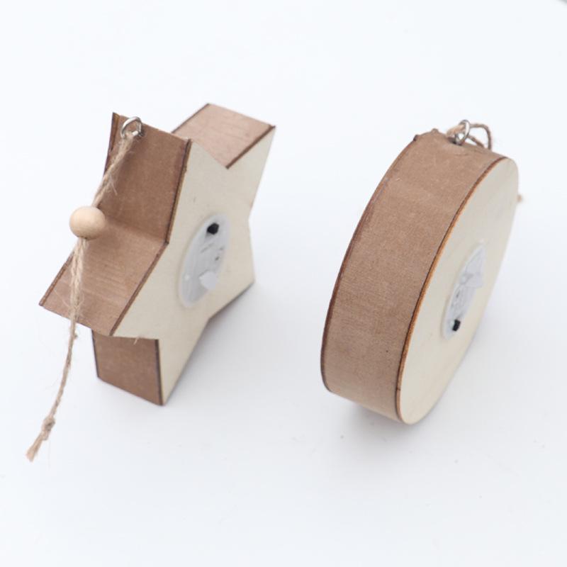 Wooden Luminous Christmas Ornaments: Star, Santa, Snowman, Deer Scene Pendants