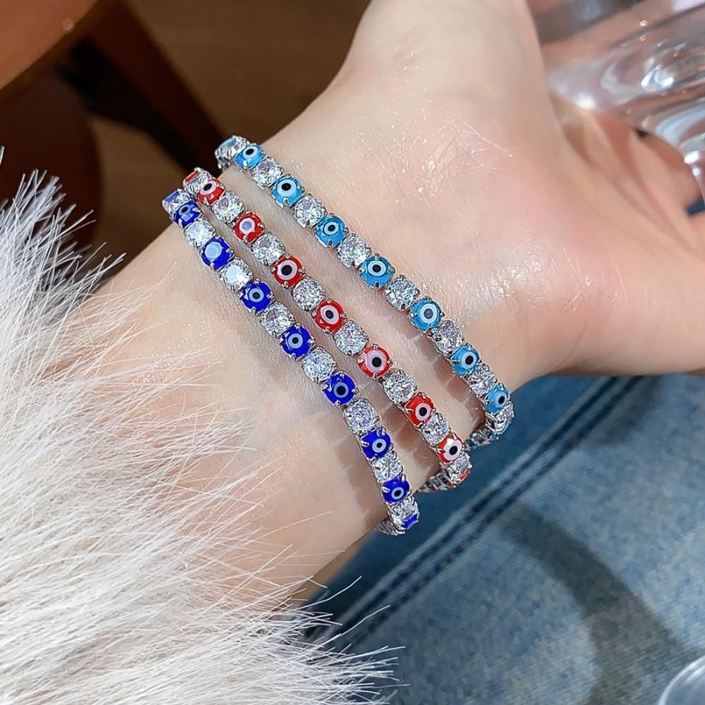 Round Devil's Eye Rhinestone Devil's Eye Bangle Banquet Clothes Jewelry Clothes Accessories