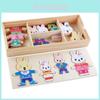 Wooden Childrens Toy With Little Rabbits Dress Up Puzzle For Learning And Play
