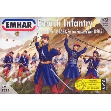 Figurines maquettes - Infanterie Française 1854-1870 - 50 pièces - 1/72 - Plastique