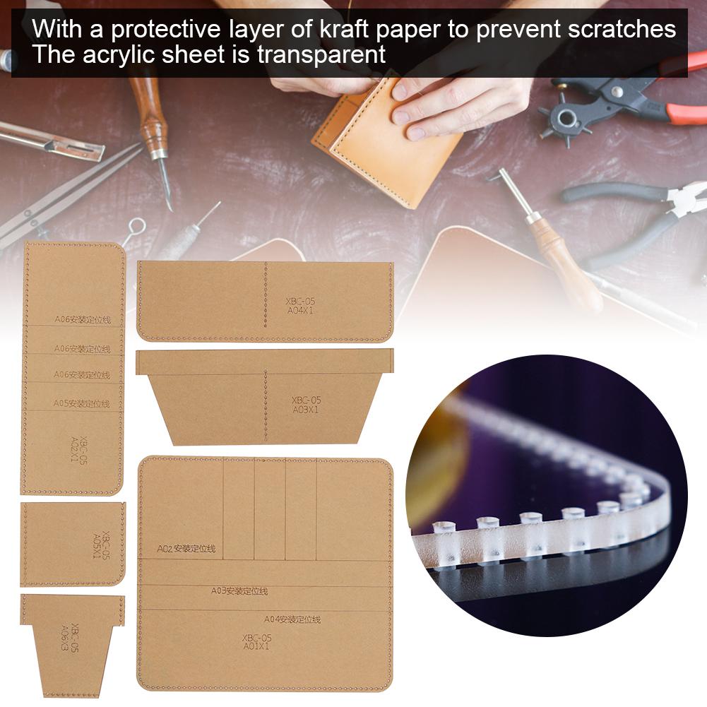 Acrylic Wallet Template Transparent Manual DIY Portfolio Leather Craft for Long Wallet
