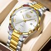 Casual Quartz Wristwatch Fashion Waterproof Men's Watches Sport Stainless Steel Male Luminous Clock Relogio Masculino+BOX
