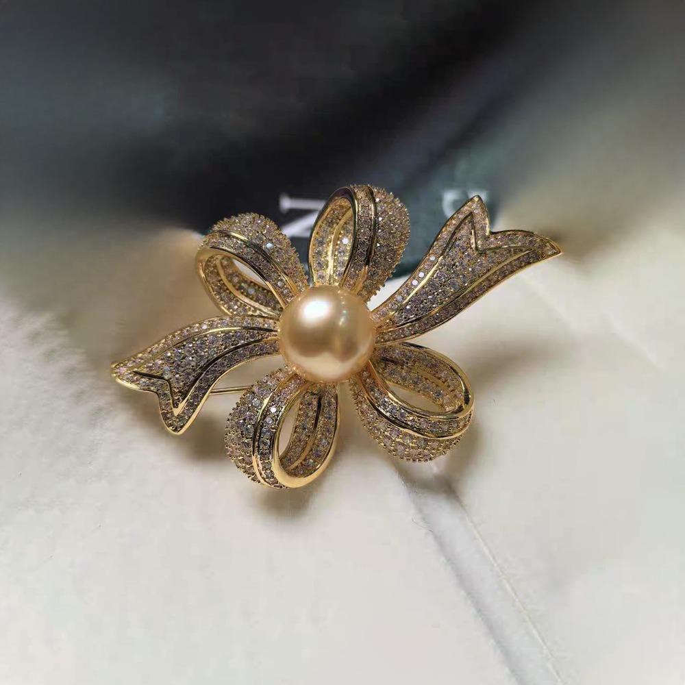 Luxuriöse, atmosphärische Brosche, exquisite, funkelnde Diamant-Perlenbrosche, Nischen-Premium-Design, Pin, Temperament-Accessoires