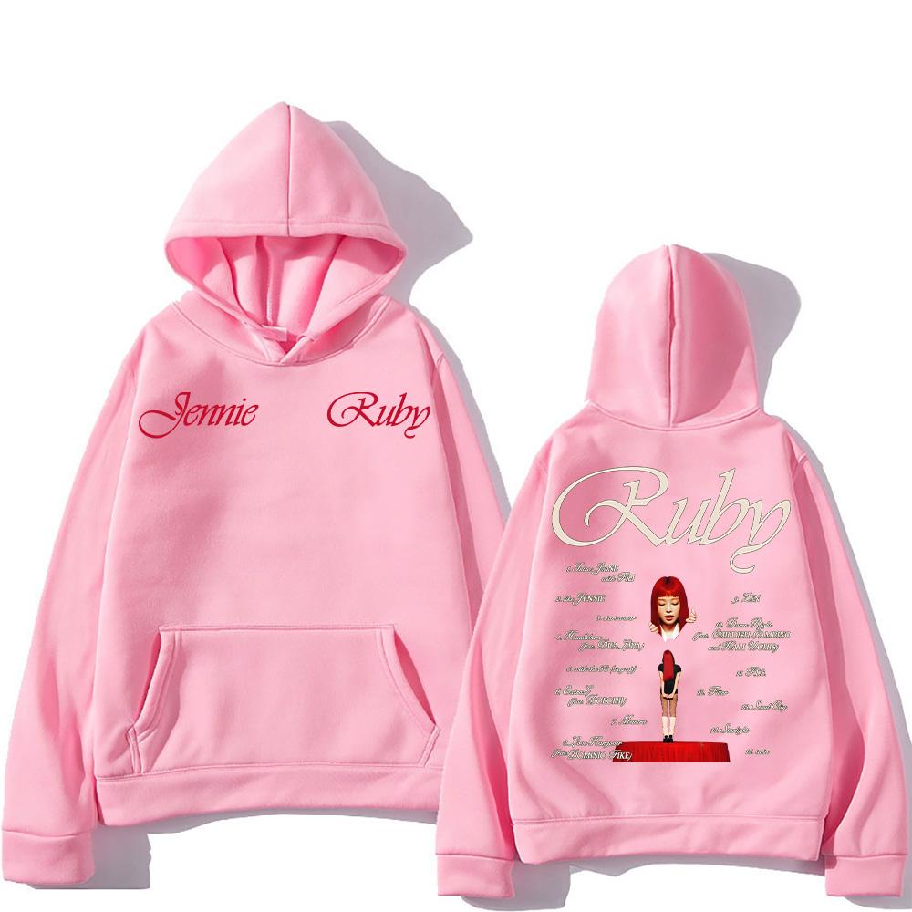 2025 New Jennie Kpop Hoodie Jennie Ruby 1st Album Tracklist Clothes Unisex Design Aesthetic Pullover Jennie Pretty Girl Mantra