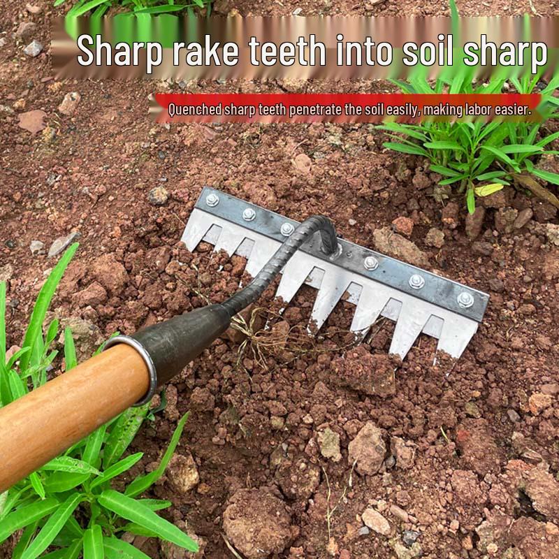 Multi-Functional Manganese Steel Weeding & Hoe Rake Tool