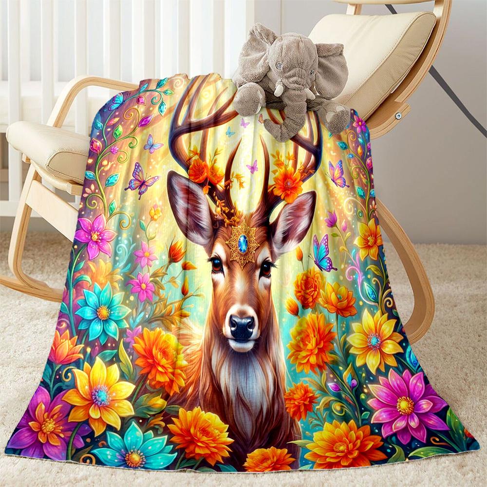 Magical Deer Fantasy Blanket,Suitable for sofas, offices, travel, living rooms, Gifts to relatives and friends, Blanket,Suitable for all seasons.